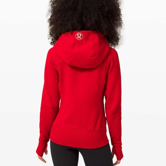 lululemon athletica Jackets & Blazers - Lululemon Scuba Hoodie Light Cotton Fleece in Dark Red/Gold. Sz: 6